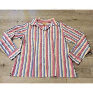 Gold Label Westbound Non-iron 100% Cotton Striped Shirt Women’s Sz 10